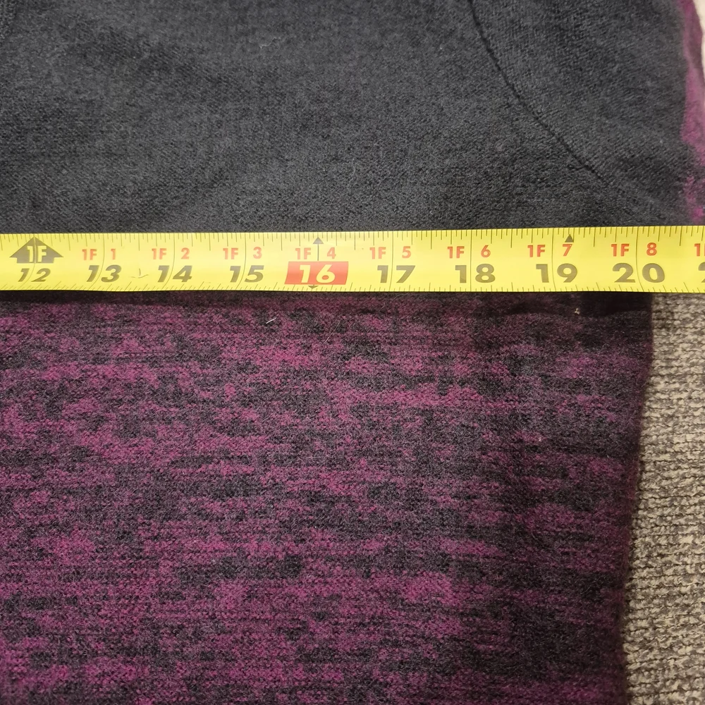 Katie Todd Elegant Black & Magenta Striped Wool-Blend Cardigan Sweater Sz L - Picture 9 of 10